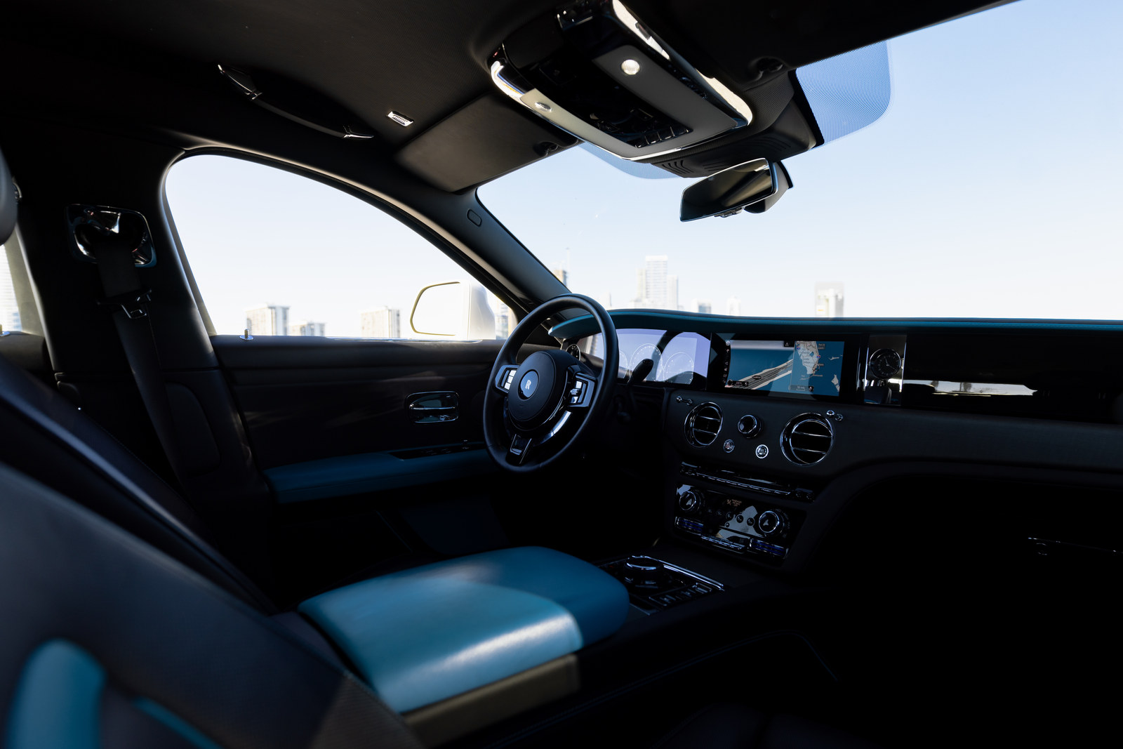 Rolls-Royce Ghost baby-blue cockpit