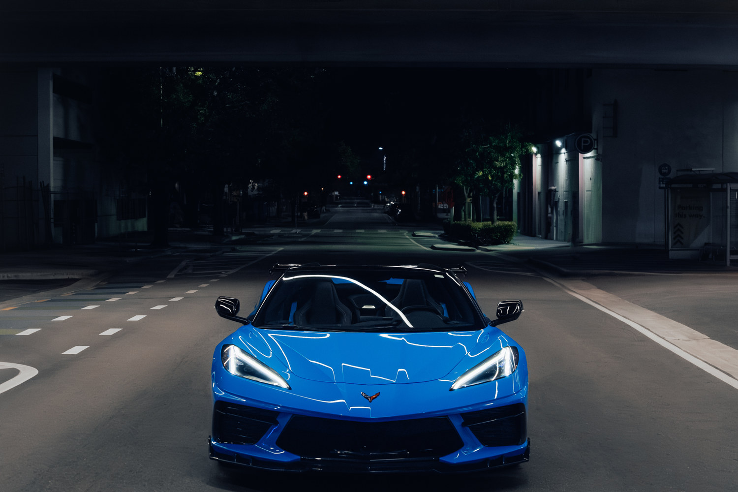 Corvette C8 front at night